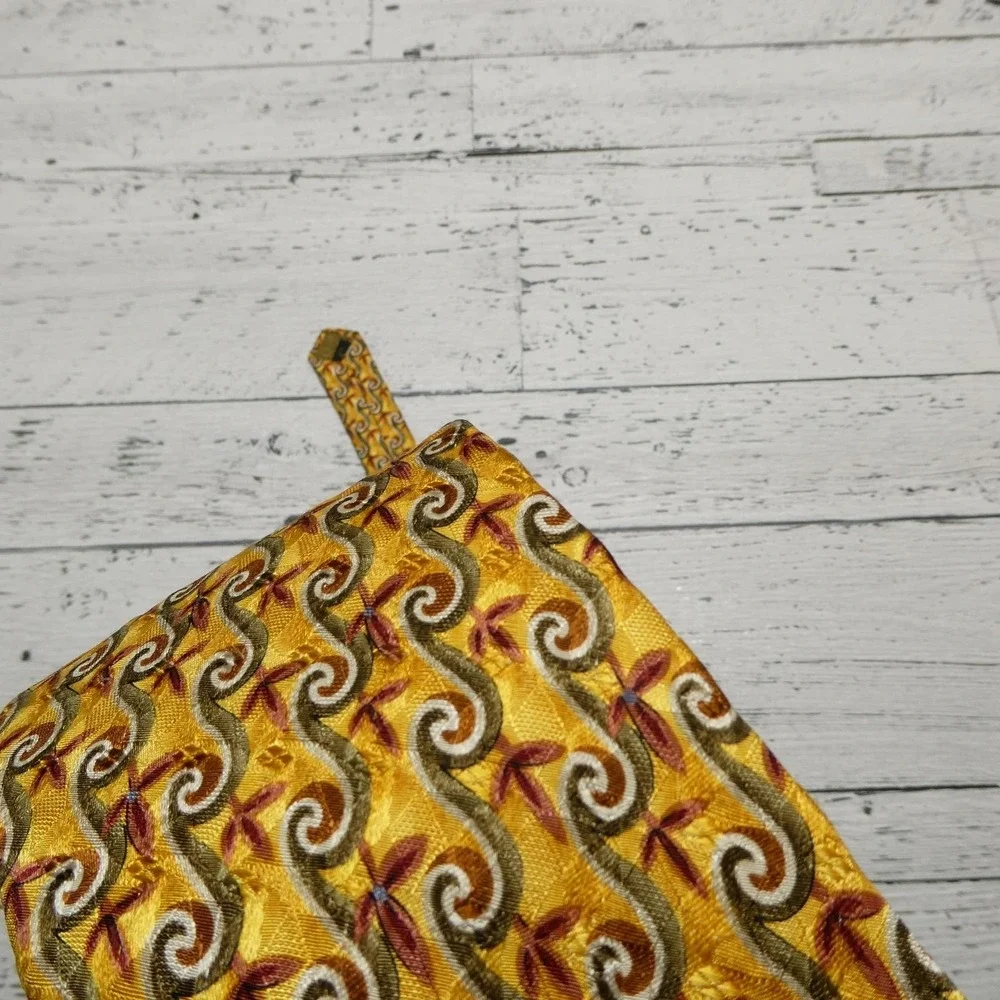Robert Talbott Studio Tie Mens‎ One Size Yellow Paisley Silk Jacquard Necktie